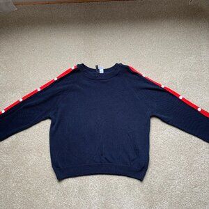 H&M Sweater Red White and Blue with Snaps Size Medium